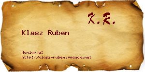 Klasz Ruben névjegykártya